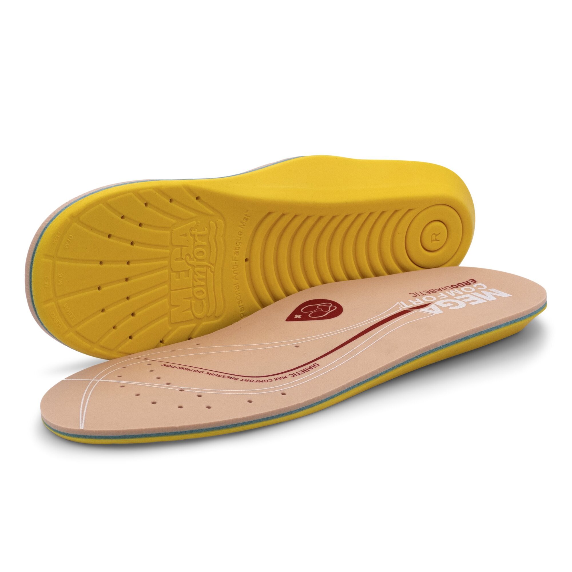 MEGA Comfort - Insole - ERGO Diabetic - Unisex - Size: Large (Men's 10-11, Women's 12-13) - Model # MCDIAB-L